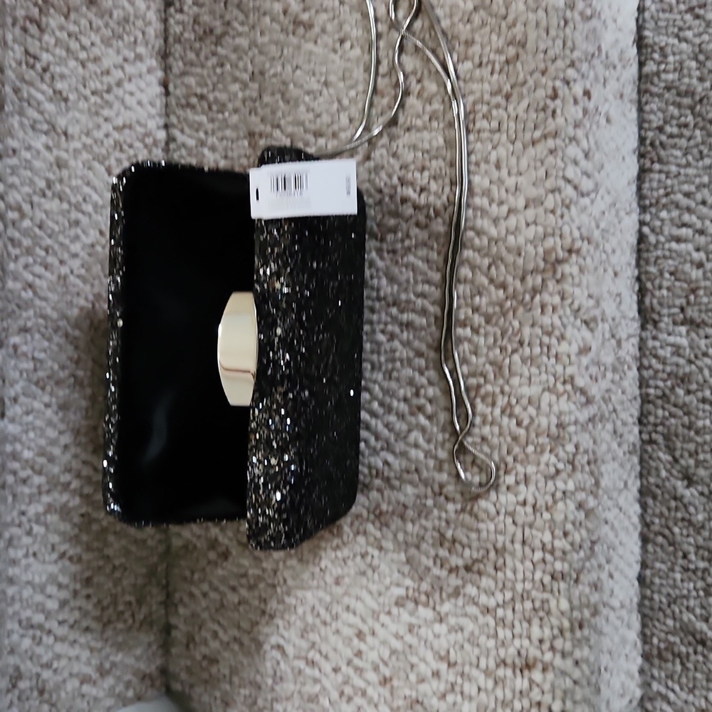 EXPRESS glitter clutch purse with shoulder strap
